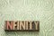 Infinity word n wood type