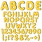 Inflatable alphabet, letters, numbers and signs. Set of colored isolated vector objects.