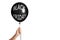 Inflatable black balloon, photo on the white background