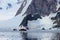 Inflatable boat full of tourists, watching for whales and seals, Antarctic Peninsula