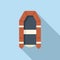Inflatable boat icon flat vector. Sea lifeboat