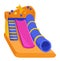 Inflatable bouncy slide icon. Bright and fun playground for childhood activity in the park. Summer amusement activity