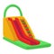 Inflatable bouncy slide icon. Bright and fun playground for childhood activity in the park. Summer amusement activity