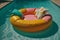 inflatable circle for relaxing in the pool, summer vacation Generative AI