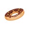 Inflatable circle in shape of doughnut with glaze. Children s inflatable toy for swimming in pool. Rubber ring. Flat