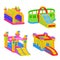 Inflatable colorful castle for outdoor kid fun