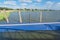 Inflatable dam flood barrier in Irving, Texas, USA