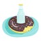 Inflatable donut cartoon vector illustration