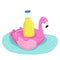 Inflatable flamingo cartoon vector illustration