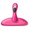 Inflatable flamingo swim ring - front view cartoon style