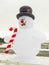 Inflatable Frosty Snowman in winter