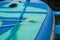 Inflatable paddle Board close-up, PVC material texture