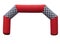 Inflatable red race finish gate isolated over white