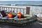 Inflatable rescue boat on beach