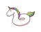 Inflatable swimming pool ring object with cute Unicorn shape.