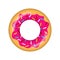 Inflatable swimming ring looking like donut isolated on white background, Rubber float pool lifesaver ring, buoy