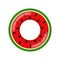 Inflatable swimming ring looking like watermelon isolated on white background, Rubber float pool lifesaver ring, buoy