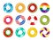 Inflatable swimming rings colorful set isolated on white background, Rubber float pool lifesaver ring with fruits and