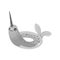 Inflatable unicorn seal ring for swimming safety, grey sea animal shape