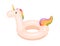 Inflatable water ring for swimming in summer pool and sea. Childish rubber floating toy in shape of cute fairytale horse