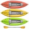 Inflatable whitewater kayak and paddle