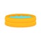 Inflate backyard pool baby plastic flat vector. Portable rubber pool cartoon
