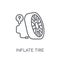 inflate tire linear icon. Modern outline inflate tire logo conce