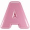 Inflated glossy pink letter A uppercase illustration. 3D render of latex bubble font with glint. Graphic type, typography, ABC