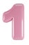 Inflated glossy pink one number illustration. 3D render of latex bubble font with glint. Graphic math symbol, typography, ABC