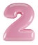 Inflated glossy pink two number illustration. 3D render of latex bubble font with glint. Graphic math symbol, typography, ABC