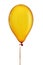 Inflated golden balloon in a string