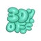 Inflated green thirty percent or 30 off isolated over white background. 3D rendering.