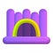 Inflated jumping castle icon, cartoon style