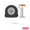 Inflating the blown wheel service color flat icon