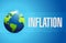 inflation globe binary sign concept