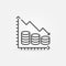 Inflation Graph with Coins vector concept linear icon