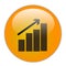 Inflation graph Profit on orange round crystal gradient button