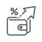 Inflation line icon. Devaluation of savings. Long-term increase in the general level of prices. Financial interest