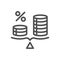 Inflation line icon. Devaluation of savings. Long-term increase in the general level of prices. Financial interest
