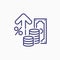 Inflation line icon finance interest rate. Inflation raise arrow amount graph vector accounting.