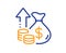 Inflation line icon. Growth or Increase price sign. Vector