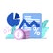 Inflation report icon flat Illustration for business finance chart percent coin dollar bill perfect for ui ux design, web app, bra
