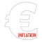 Inflation Text Header Background Illustration. Euros