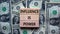 Influence is power symbol. Wooden blocks with words `Influence is power`. Beautiful background from dollar bills. Business,