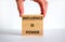 Influence is power symbol. Wooden blocks with words `Influence is power`. Beautiful white background, businessman hand. Business