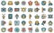 Influencer icons set vector flat