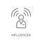 Influencer linear icon. Modern outline Influencer logo concept o