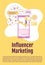 Influencer marketing poster flat silhouette vector template