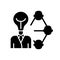 Influencing and leadership black glyph icon