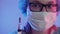 Influenza vaccine nurse mask syringe injection